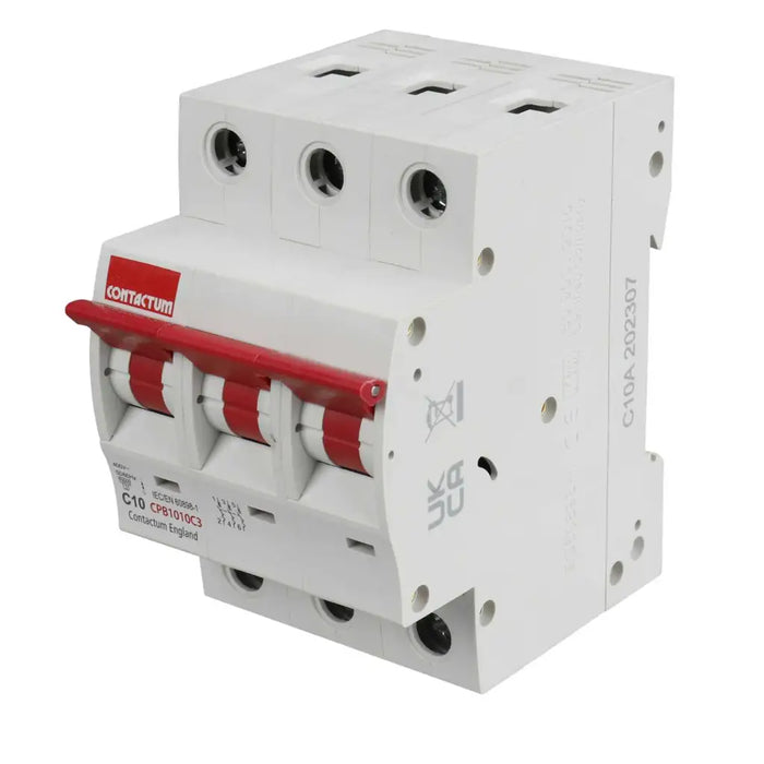 Contactum 10A Triple Pole 10kA C Curve MCB - CPB1010C3