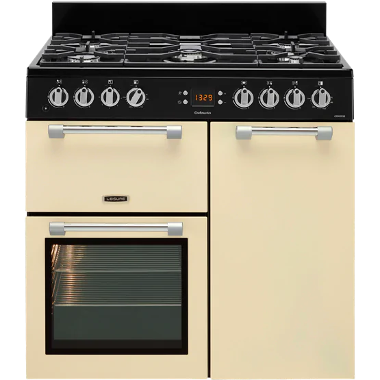 Leisure Cookmaster CK90G232C 90cm Gas Range Cooker with Electric Fan Oven - Cream - A+/A Rated - Bonus Superstore