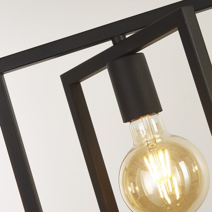 Searchlight  23203-4BK Plaza 4Lt Pendant - Matt Black Metal