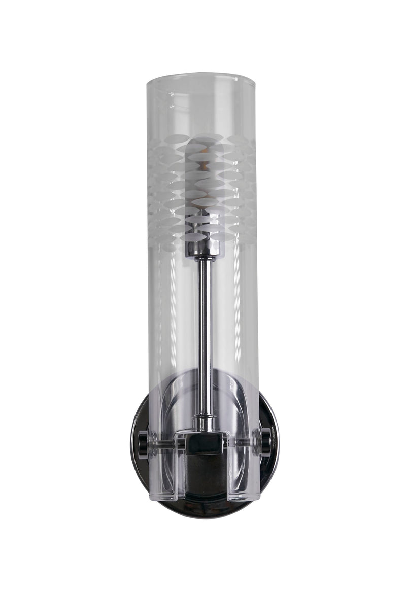 Searchlight  27981CC Scope Bathroom Wall Light- Chrome Metal & Clear Etched Glass