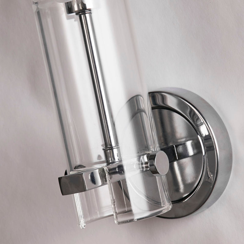 Searchlight  27981CC Scope Bathroom Wall Light- Chrome Metal & Clear Etched Glass