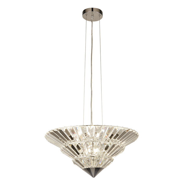 Searchlight  73918-8CC Savannah 8Lt Pendant To Flush - Chrome Metal & Clear Crystal