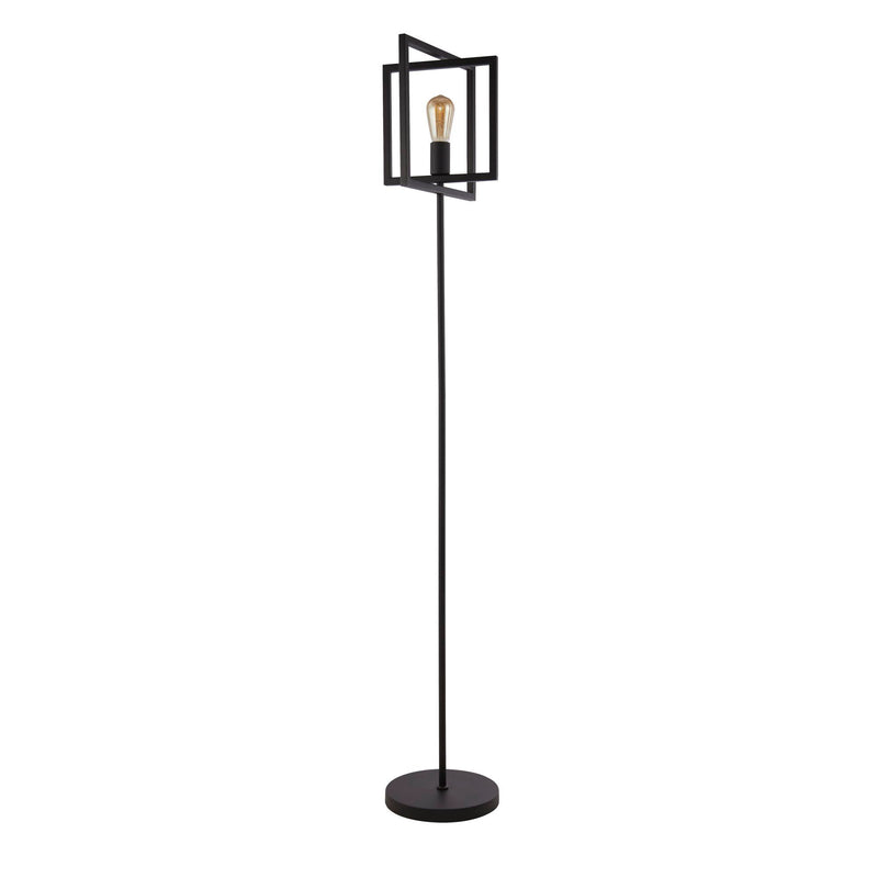 Searchlight  23202-1BK Plaza Floor Lamp - Matt Black Metal