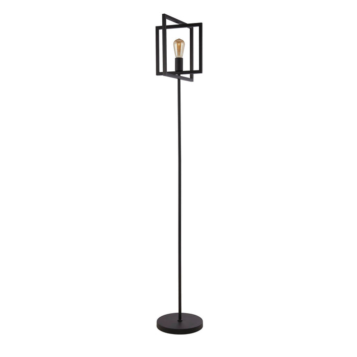 Searchlight  23202-1BK Plaza Floor Lamp - Matt Black Metal