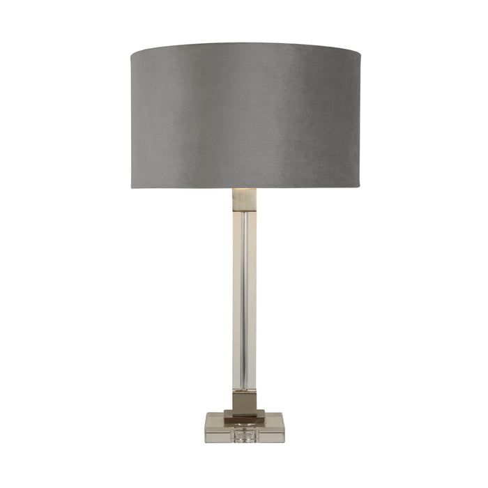 Searchlight  67521GY Scarborough Table Lamp - Crystal, Satin Nickel & Grey Velvet