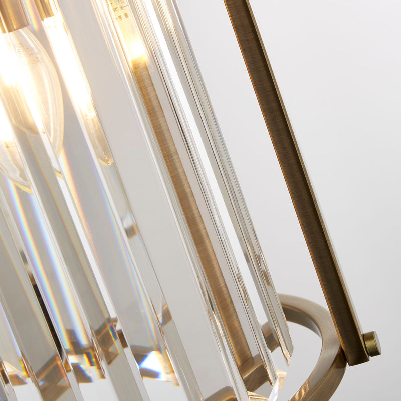 Searchlight  8092-2AB Victoria  2Lt Pendant - Antique Brass Metal & Clear Crystal