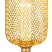 Searchlight  16002GO Wire Mesh Effect Drum Lamp - Gold Metal - Bonus Superstore