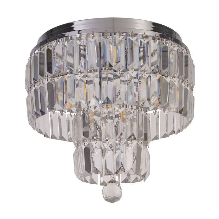 Searchlight  61321-4CC Empire 4Lt Flush - Chrome Metal & Clear Crystal