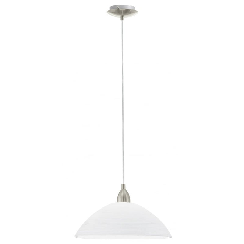 Eglo 88491 Lord 3 Pendant Light Satin Nickel White Shade