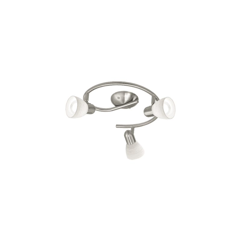 Eglo 88475 'Dakar 1' Spiralled 3 Light Spotlight Fitting In Satin Nickel And White Finish