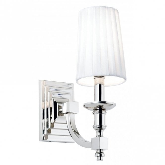 Endon DOMINAWBN1 Domina Single Light Wall Fitting In Nickel Finish - Bonus Superstore