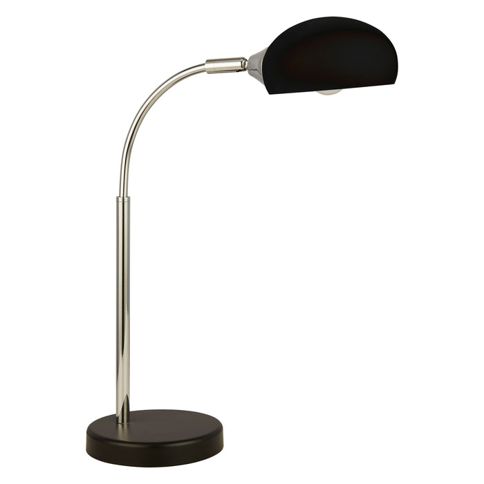 Searchlight  3086-1BK Astro Table Lamp - Black & Chrome Metal & Black Glass Shade