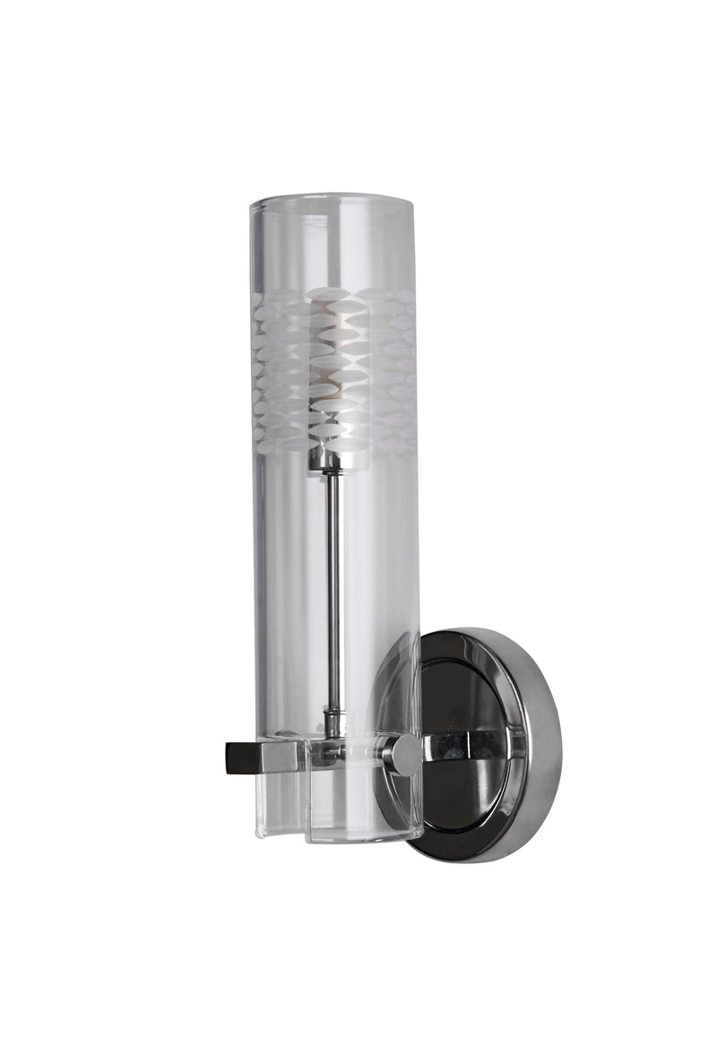 Searchlight  27981CC Scope Bathroom Wall Light- Chrome Metal & Clear Etched Glass