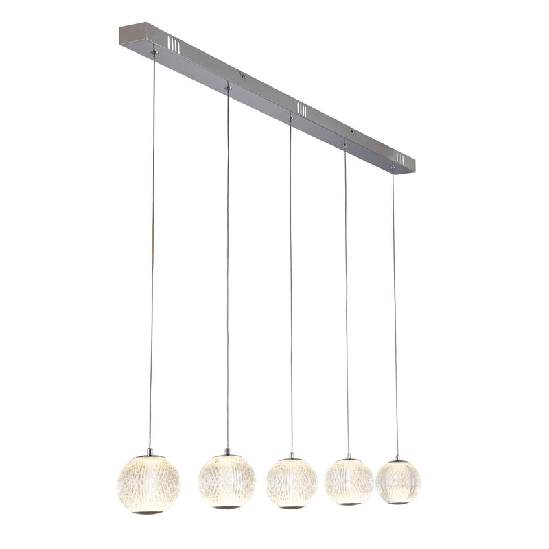 Searchlight  51485-5CC Allure 5Lt Bar Pendant - Chrome Metal & Clear Acrylic