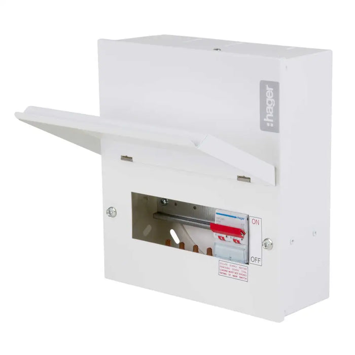 Hager VML106 6 Way 100A Isolator Incomer Metal Clad Consumer Unit