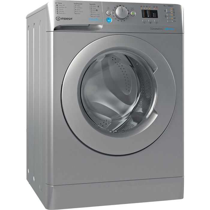 Indesit Freestanding front loading washing machine: 8,0kg - BWA 81485X S UK N