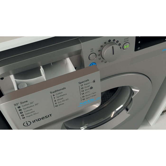 Indesit Freestanding front loading washing machine: 7,0kg - BWE 71452 S UK N