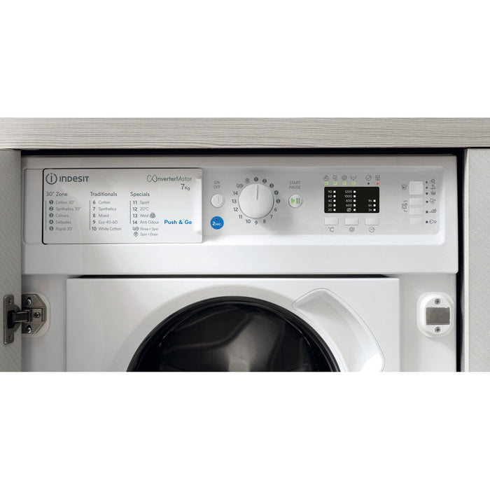 Indesit Built in front loading washing machine: 7,0kg - BI WMIL 71252 UK N