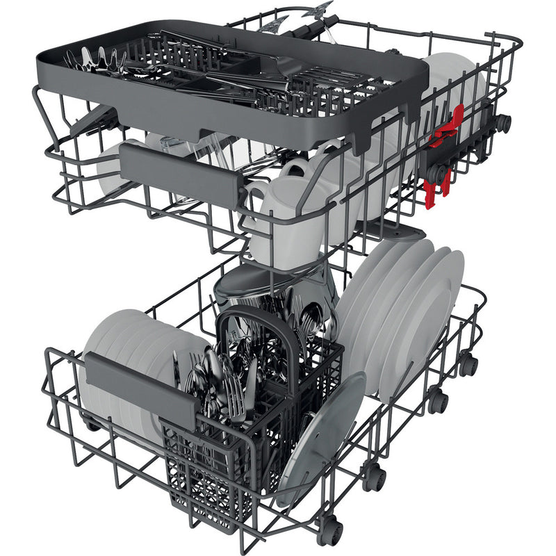 Whirlpool Integrated Dishwasher: in Silver, Slimline - WSIC 3M27 C UK N - Bonus Superstore
