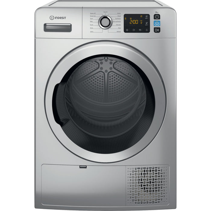 Indesit Heat Pump Tumble Dryer: Freestanding, 8,0kg - YT M11 82SS X UK - Silver - Bonus Superstore