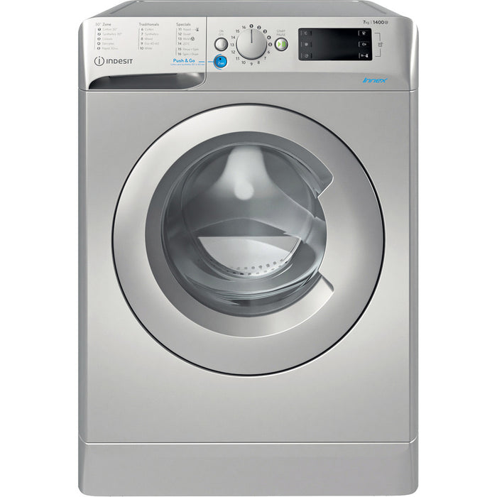 Indesit Freestanding front loading washing machine: 7,0kg - BWE 71452 S UK N