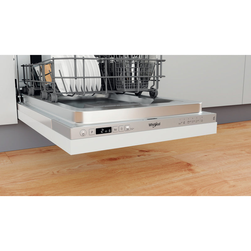 Whirlpool Integrated Dishwasher: in Silver, Slimline - WSIC 3M27 C UK N - Bonus Superstore