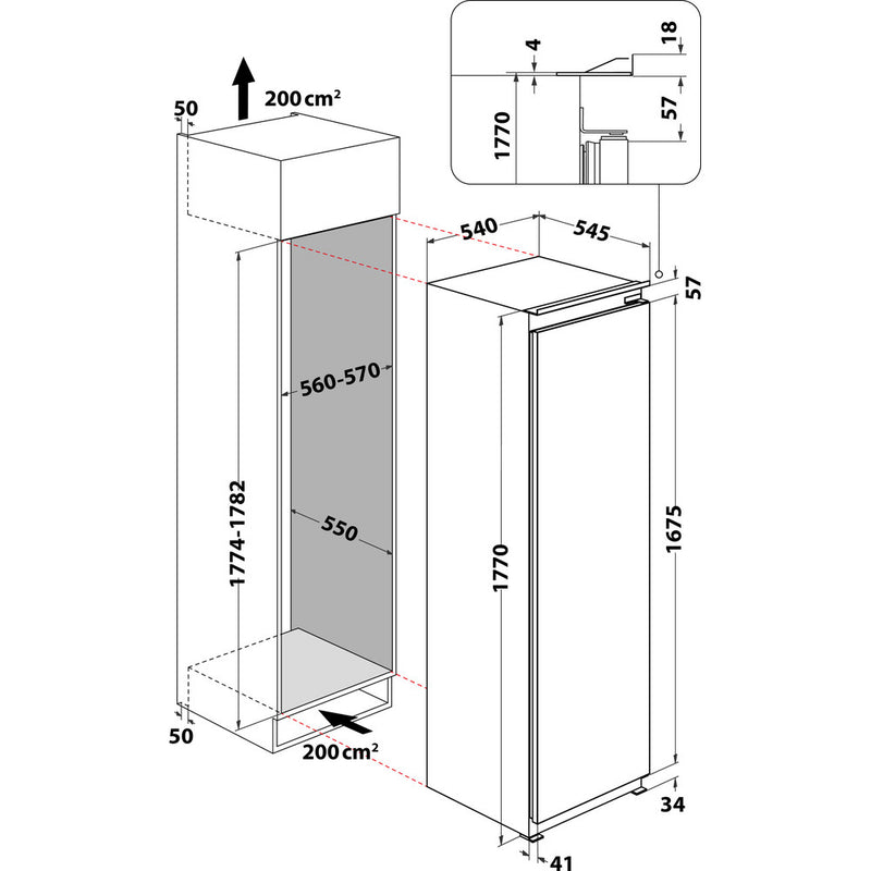 Whirlpool integrated fridge: in White - ARG 1808322 - Bonus Superstore