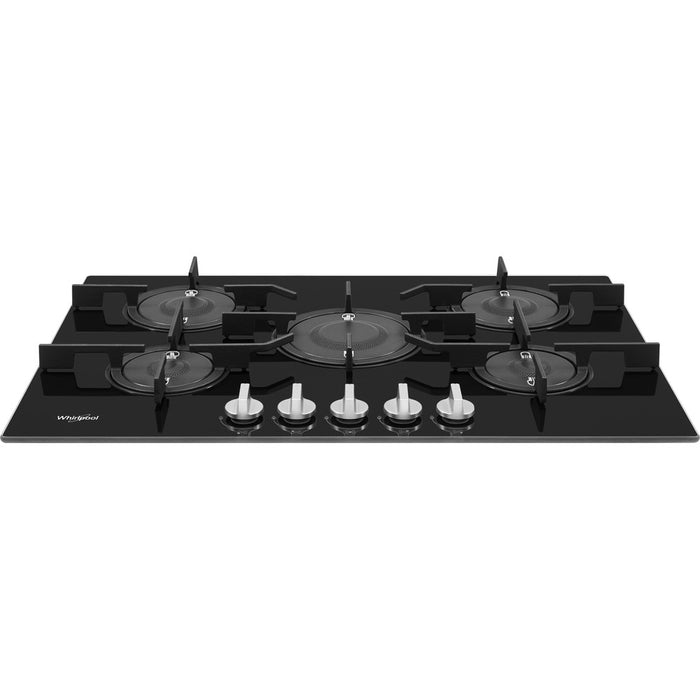 Whirlpool POW75D2/NB Gas On Glass 75CM Hob - Black - Bonus Superstore