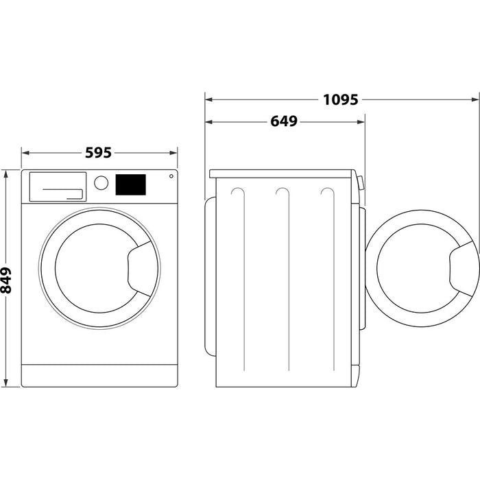 Indesit Heat Pump Tumble Dryer: Freestanding, 9,0kg - YT M11 92B X UK - Black