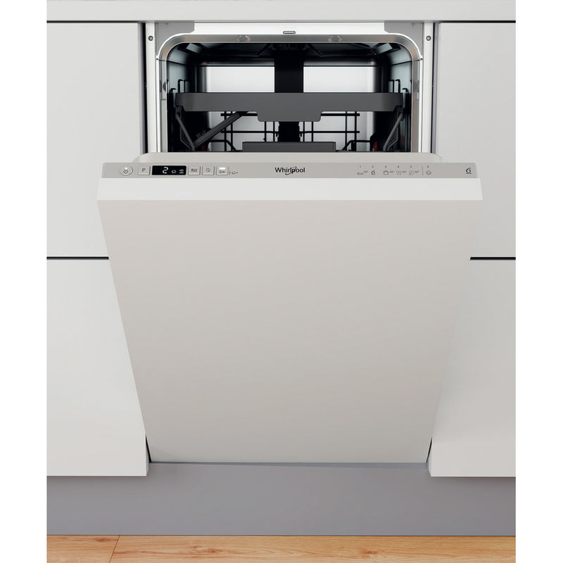 Whirlpool Integrated Dishwasher: in Silver, Slimline - WSIC 3M27 C UK N - Bonus Superstore