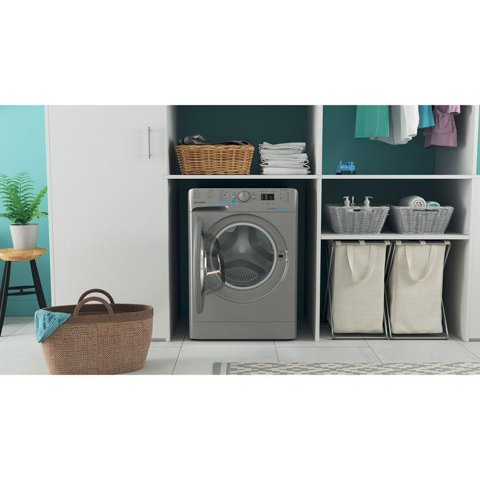 Indesit Freestanding front loading washing machine: 8,0kg - BWA 81485X S UK N