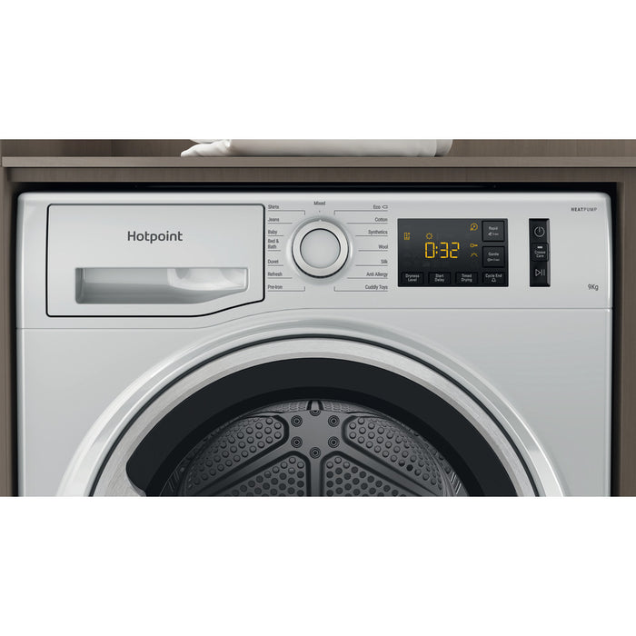 Hotpoint 9kg Crease Care Heat Pump Dryer NT M11 92SSK UK - Silver - Bonus Superstore