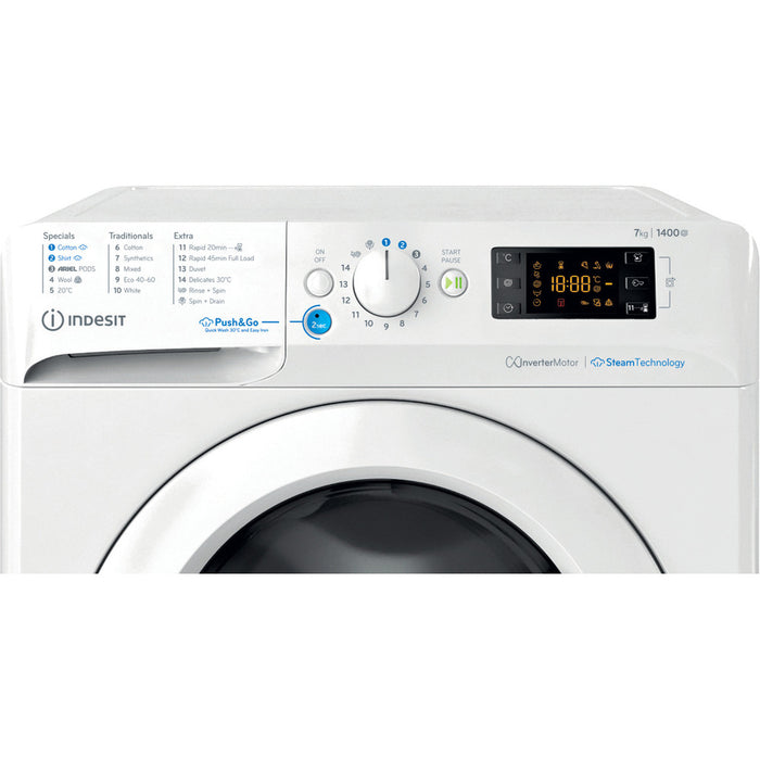 Indesit Freestanding front loading washing machine - BWE 71496X WV UK - Bonus Superstore