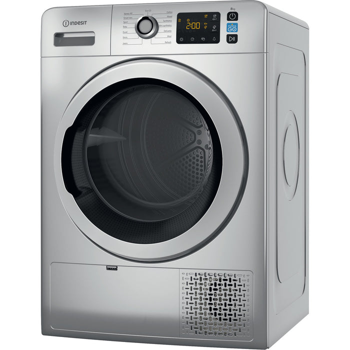 Indesit Heat Pump Tumble Dryer: Freestanding, 8,0kg - YT M11 82SS X UK - Silver - Bonus Superstore