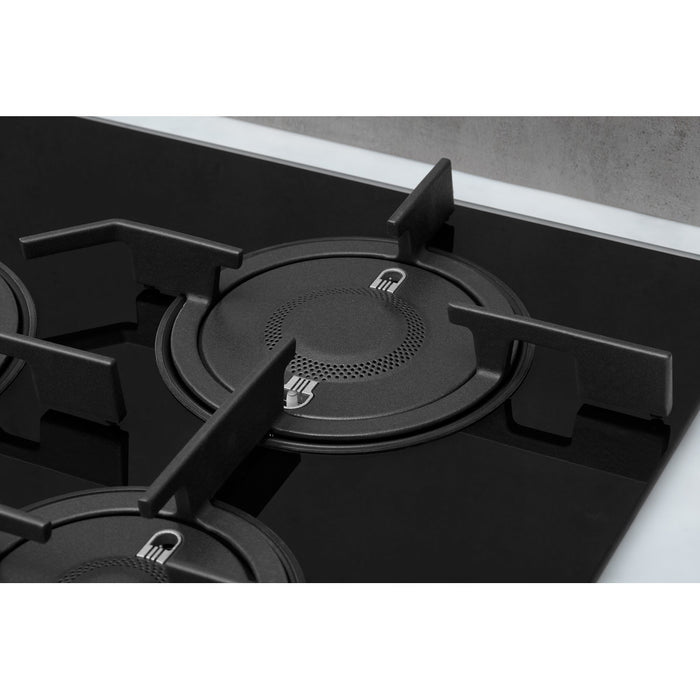 Whirlpool POW75D2/NB Gas On Glass 75CM Hob - Black - Bonus Superstore