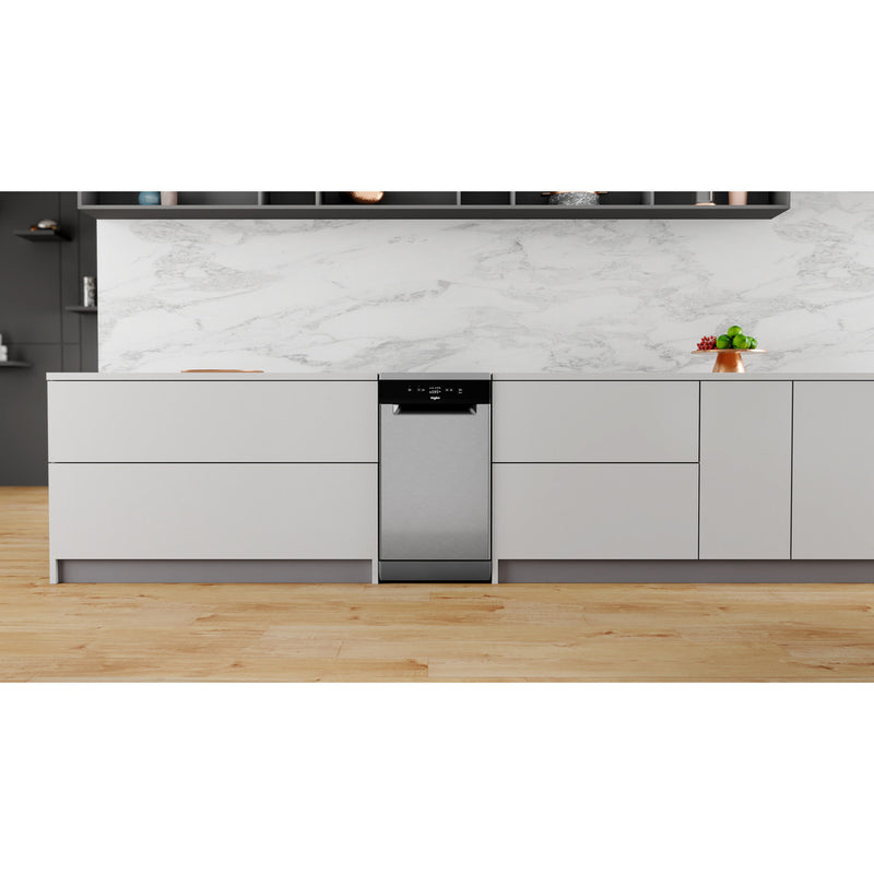 Whirlpool WF9E 2B19 X UK Slimline Freestanding 9 Place Settings Dishwasher - Stainless Steel - Bonus Superstore