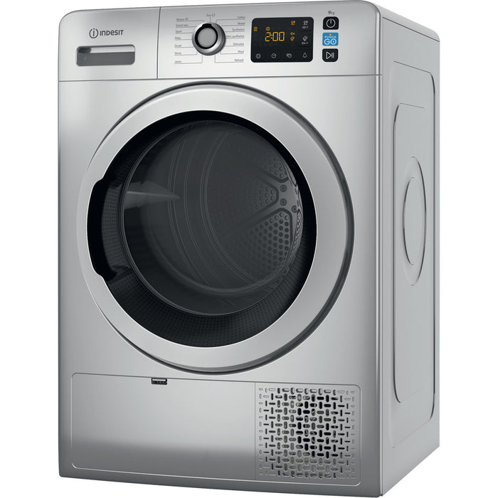 Indesit Heat Pump Tumble Dryer: Freestanding, 9,0kg - YT M11 92SS X UK - Silver