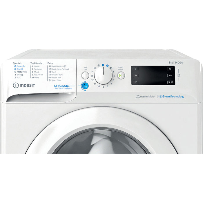 Indesit Freestanding front loading washing machine - BWE 81496X WV UK - Bonus Superstore