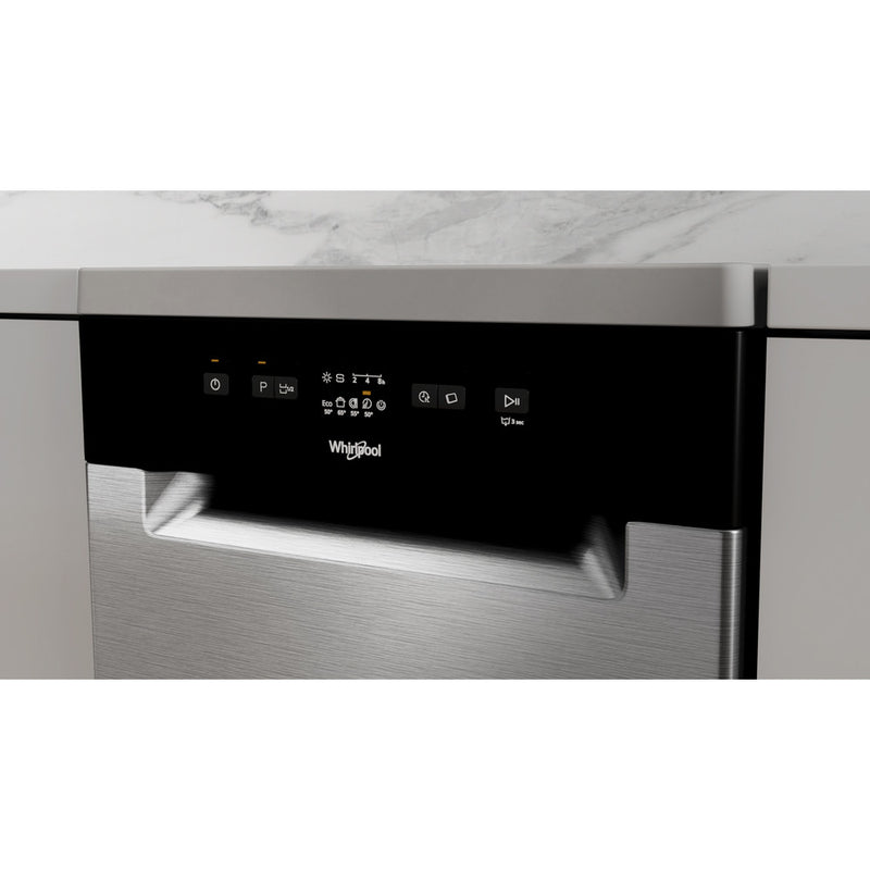 Whirlpool WF9E 2B19 X UK Slimline Freestanding 9 Place Settings Dishwasher - Stainless Steel - Bonus Superstore
