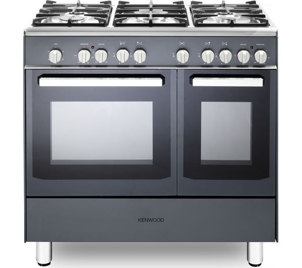 Kenwood CK 406 SL Twin Cavity Dual Fuel Range Cookers 90 cm in Slate Grey & Stainless Steel