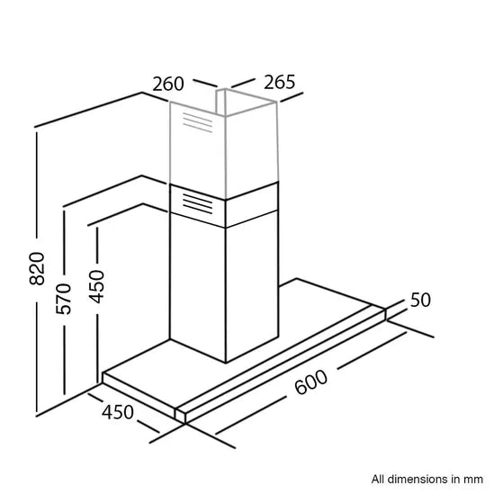 Sia LIN61SS 60cm Stainless Steel Linear Cooker Hood Extractor Fan
