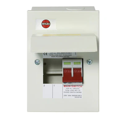 Wylex NM206-63 2-Way Consumer Unit with 63A Main Switch