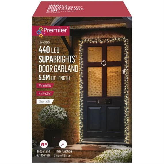 Premier LV243723WW 440 Supabright Warm White LED Christmas String Light Door