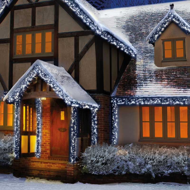 Premier Multi Action 480 LED Cluster Christmas Lights 6.2M White - Bonus Superstore