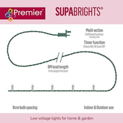 Premier LV162170RVG 200 LED Supabrights with Timer in Red & Vintage Gold Premier