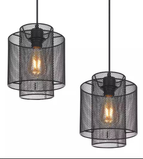 Globo Lighting Augustin 15664-4H Metal Matt Black 4 Light Pendant