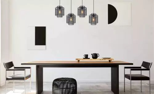 Globo Lighting Augustin 15664-4H Metal Matt Black 4 Light Pendant