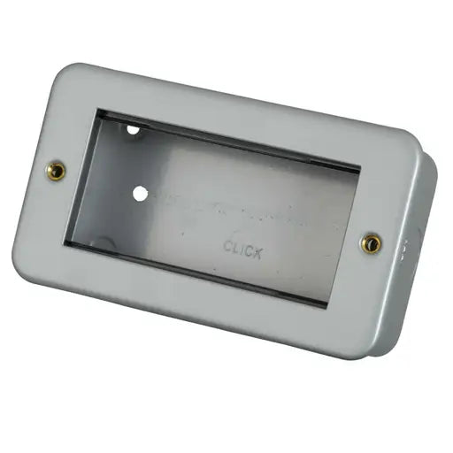 Click CL312 Click Essentials 2 Gang 4 Module Front Plate and Enclosure Metal Clad