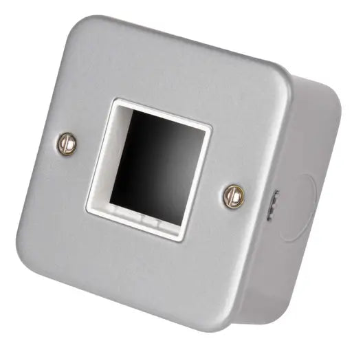 Click CL402 Mini Grid 1 Gang 2 Module Unfurnished Switch Plates with Back Box Metalclad