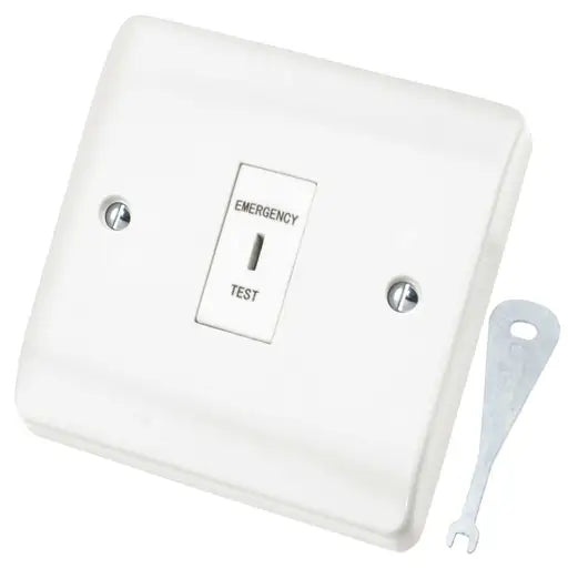 Click CMA110 Mode 10A DP 1 Gang Emergency Test Key Switch White